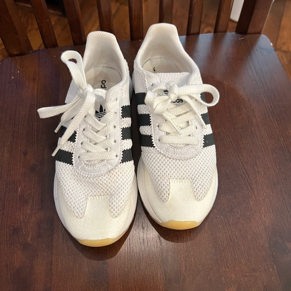 Adidas Classic White and Black Trainers